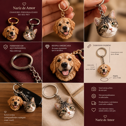 Chaveiro Sempre Comigo — Personalizado com o Seu Pet