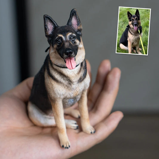 Eternize Seu Amor™ - Miniatura 3D Personalizada do Seu Pet 15 cm + 3 Chaveiros do PET